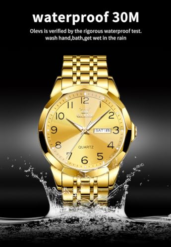 OLEVS Watch for Men Simple Business Dress Analog Stainless Steel Waterproof Luminous Date Easy Read Men Wrsit Watch