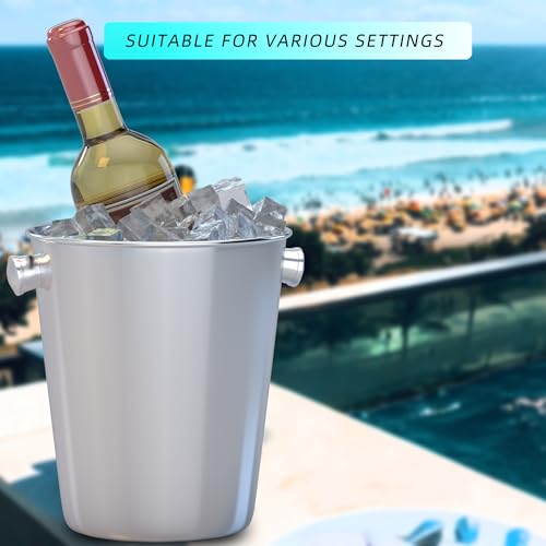 Olmaanseta Champagne Bucket With Ice Scoop,Stainless Steel Wine Bucket For Bar,large Ice Buckets For Parties, Wine Chiller...