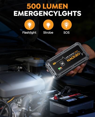 NACKEO Car Jump Starter 7000A Car Battery Jump Starter Portable Pack for Up to All Gas and 10.0L Diesel Engine 12V Jump Bo...