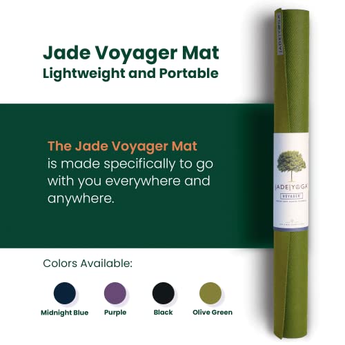 JadeYoga Voyager Yoga Mat - Lightweight & Portable Rubber Yoga Mat - Non-Slip Exercise Mat for Women & Men - Great for Yog...