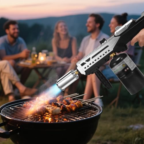 Powerful Propane Torch Gun, Flamethrower With Adjustable Flame, 800,000BTU Blow Torch for Campfire, Fire Pit Starter, Fun Gift (Propane Tank Not Included)