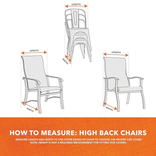 Modern Leisure Chalet Stackable/High Back Bar Chair Cover - Weather-Resistant Fabric - Outdoor Furniture Protection Perfec...