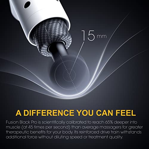 Fusion Black Pro Deep Tissue Massage Gun for Athletes - Percussion Muscle Massager for Pain Relief and Relaxation - Chirop...