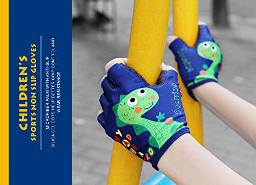 Kids Half Finger Gymnastics Gloves for Age 1-9 Boys Girls Climbing Biking Good Grip Control Gloves for Gymnastics Balance ...