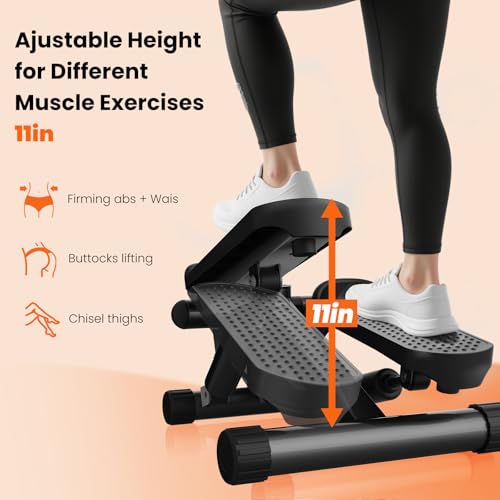 Sweetcrispy Mini Stair Steppers with Resistance Bands for Exercise at Home, Portable Exercise Twist Stepper Machine for Fu...