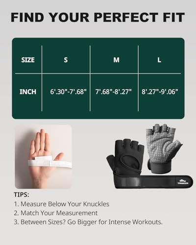 Trideer Weight Lifting Gloves for Women Men with Wrist Support, Workout Gloves Women Full Palm Protection for Gym Trainin...