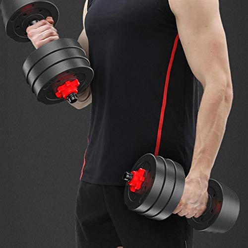 YMGSCC 2pcs20kg Fitness Dumbbells Detachable Dumbbell Set Barbells Equipments Arm Muscle Trainer Household Exercise Supplies