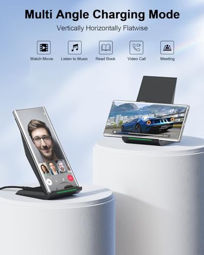 Fast Wireless Charger, [2 Pack] NANAMI Qi Certified Wireless Charging Stand Compatible iPhone 17/17 Air/17 Pro/17 Pro Max/...