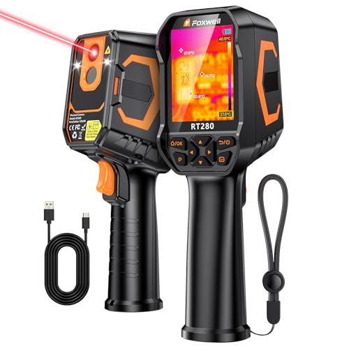 FOXWELL RT280 Thermal Imaging Camera, 320 X 240 2.8" LCD Screen Thermal Camera, TISR Resolution 240 x 180, 25Hz Handheld I...