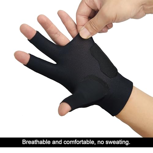 Roaming Quick-Dry Breathable Billiard Pool Gloves, Shooters Snooker Cue Sport Glove for Left or Right Hand Option