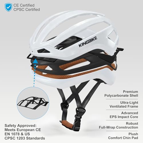 KINGBIKE Bike Helmet for Adult Men Women Youth Road Commute Mountain Cycling Helmets with Replaceable Padding Lightweight ...