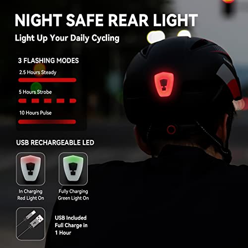 EASTINEAR Adults Bike Helmet Magnetic Goggle Cycling Helmet with USB Rechargeable Taillight for Men Women Mountain & Road ...