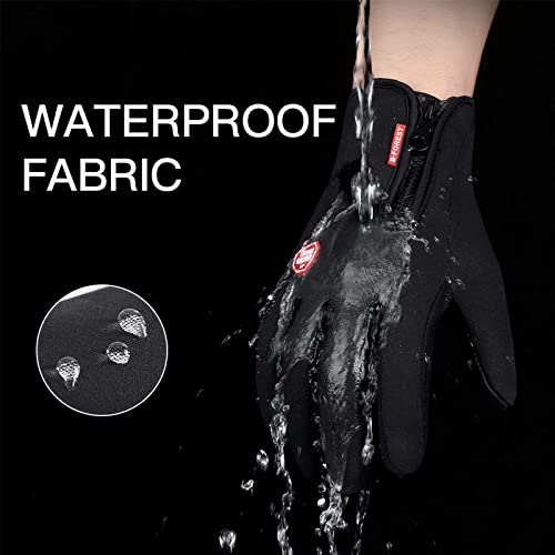 FOXLVDA Winter Warm Gloves for Men and Women, with Windproof and Waterproof Features, Sensitive Touch Screen Texting Finge...