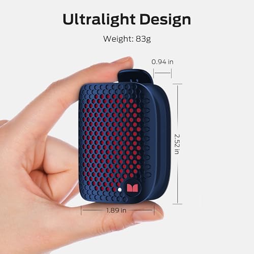 Monster Blaster Micro Wearable Bluetooth Speaker, Clip-On Wireless Small Portable Speaker with Built-in Mic (Non-Magneti...