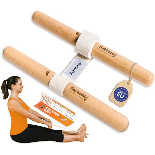 FlexBuddy® Stretching Tool – 2-in-1 Flexibility & Back Trainer | Daily Mobility & Pain Relief | Compact Stretch Aid for Ho...