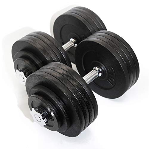 Cast Iron Adjustable Dumbbells 200lbs Black