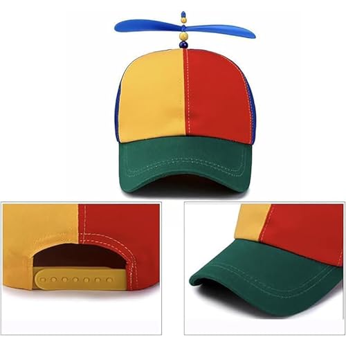 Aiermo Colorful Helicopter Baseball Cap: Neutral Adjustable Cute Baseball Helicopter Propeller Cap Snapback Cap