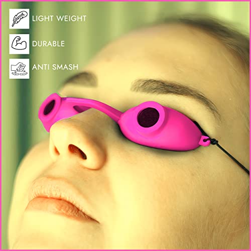 Super Sunnies Flex UV Eye Protection, FDA Compliant Tanning Bed Goggles, Red Light Therapy Glasses, 2 Pack