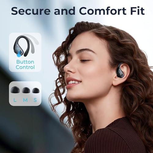 occiam Active Noise Cancelling Earbuds Wireless Bluetooth Headphones Ear Buds 90Hrs Playback Stereo Bass Earphones with Mi...