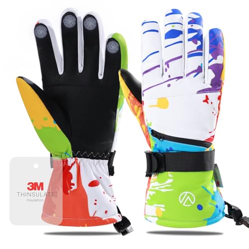 INPAKO Snow Gloves, Waterproof Warm Ski Gloves Thermal for Winter, Fit Both Men & Women, Gift for Parent Child