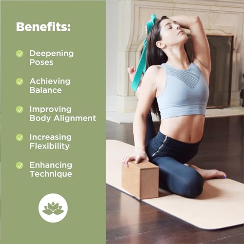 Bean Products Yoga Blocks, Standard & Large Sizes - Studio Grade, Non-Slip, Made from Eco Friendly Materials - 100% Natura...