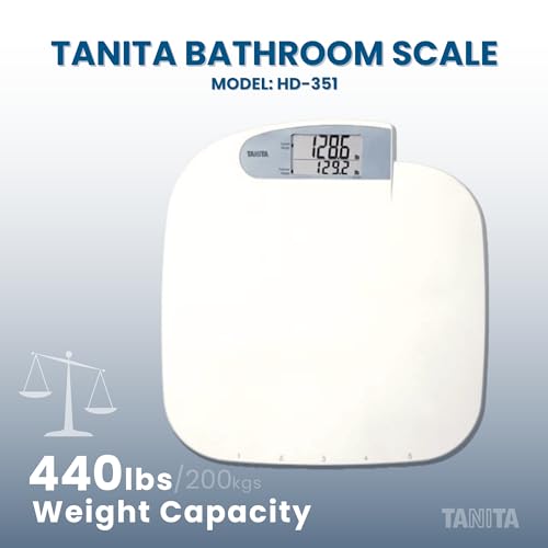 Tanita HD-351 Japan Technology Digital Bathroom Weight Scale- 440 lbs Capacity - Accurate & Precise with 5 Multi-User Conv...