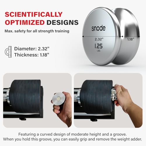 SNODE AD80 Drop Proof 80 lbs Adjustable Dumbbell Set -Adjustable Weights with Cast Iron Plates and Cradle, Knurled Handle,...