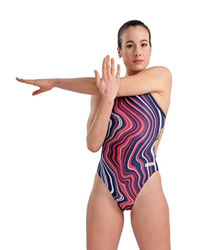 Arena Womens Arena Performance Women's Marbled Challenge Back Swimsuit
