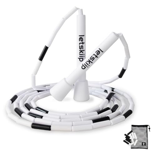Letskiip Classic Beaded Jump Rope for Beginners & Adults - Tangle-Free Segmented PP Skipping Rope for Rhythm & Fitness - A...