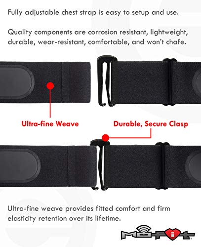 Mo-Fit Trio - Heart Rate Monitor Chest Strap/HRM for Apple, Android, Peloton, Garmin, Polar, Wahoo, Strava, Zwift, ANT+, ...