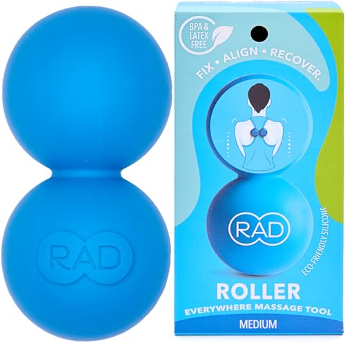 RAD Original Peanut Massage Ball – Medium Density Yoga Deep Tissue Roller Ball – Myofascial Release for Back, Neck, Feet, ...