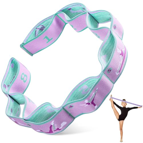 Stretch Strap for Kids Elastic Gymnastic Stretching Ballet Dance Band with 8 Loops Adjustable Exercise Training Resistance...