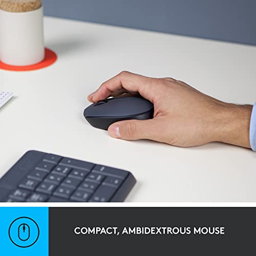 Logitech MK235 Wireless Keyboard and Mouse Combo for Windows, 2.4 GHz Wireless Unifying USB Receiver, 15 FN Keys, Long Bat...