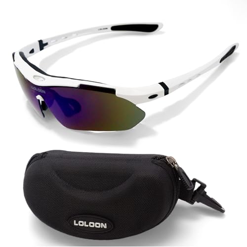 LOLOON Cycling Sunglasses for Men Women Youth, Wrap Around Sports Sunglasses for Running Climbing Bike Baseball Softball Golf