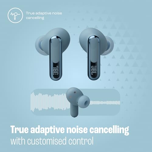 JBL Live Beam 3 - True Wireless Noise-Cancelling Stick-Closed Earbuds, 48Hrs Total Playback, Wireless Charging, 6 Mics for...
