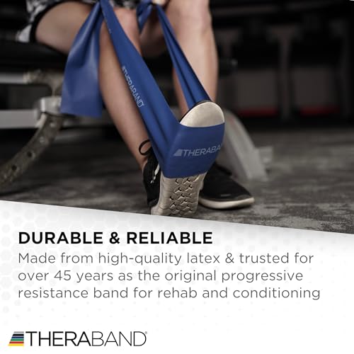 THERABAND Professional Resistance Band, Blue Level 4 Extra Heavy, 5 ft Exercise Band for Physical Therapy, Strength Traini...