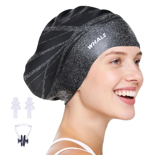 WHALE Extra Large Swim Cap Designed for Men and Women with Thick, Long Hair, Hair Extensions Or Afro-Textured Hair Long-Ha...