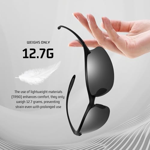 SUNGAIT Sports Sunglasses Ultra-light Rimless Polarized Sun Glasses for Men UV400 Protection Fishing Running Cycling Driving