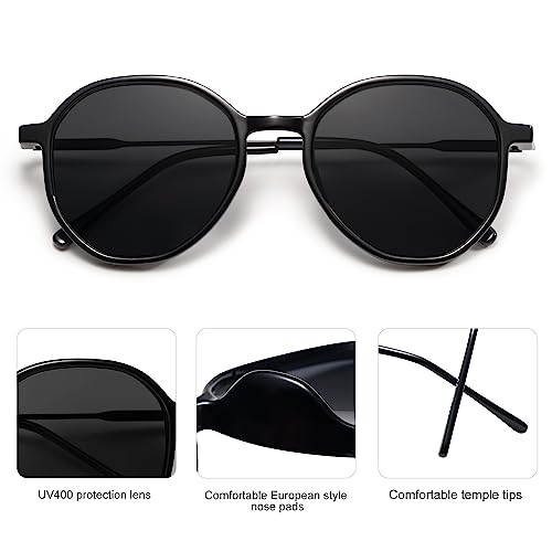 SOJOS Trendy Designer Hexagon Round Sunglasses for Women Fashion Big Shades Geometric Women Sunglasses SJ2181