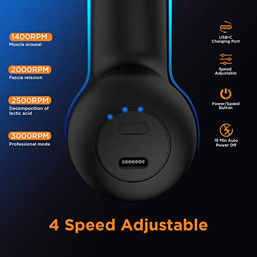 NEPQ Mini Massage Gun, Powerful Fascial Gun Portable Deep Tissue Percussion Muscle Back Head Massager for Pain Relief with...
