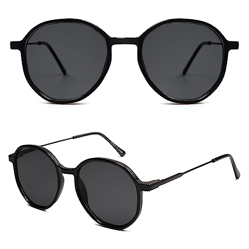 SOJOS Trendy Designer Hexagon Round Sunglasses for Women Fashion Big Shades Geometric Women Sunglasses SJ2181
