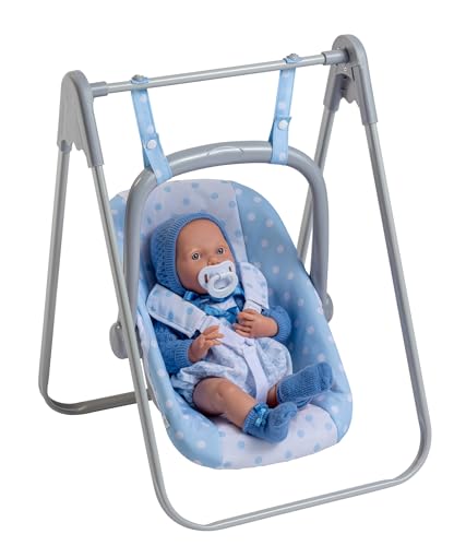 JC Toys - for Keeps Playtime | 2 in 1 Baby Doll Swing and Portable Carrier | for Dolls up to 18" | Ages 3+ | Blue