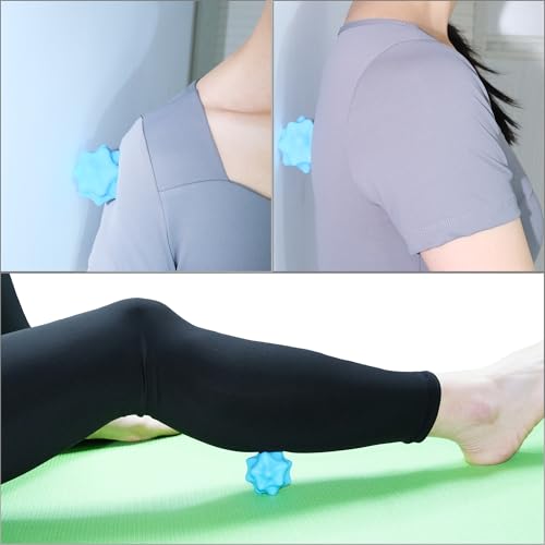 Small Spiky Massage Ball Trigger Point Massage Tool. Solid Bumpy Massager Balls for Deep Tissue Myofascial Release Hand Fo...
