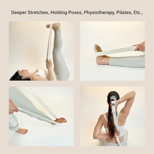 Tharie Organic Cotton Yoga Strap, GOTS Certified, Adjustable D-Ring, Soft & Durable Stretching Strap for Yoga, Pilates & P...