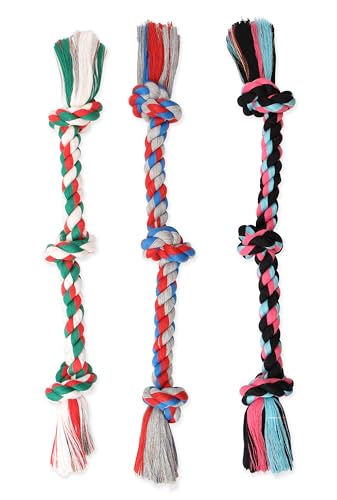 Mammoth Flossy Chews Rope Tug – Premium Cotton-Poly Tug Toy for Dogs – Interactive Rope Toy (Colors May Vary)