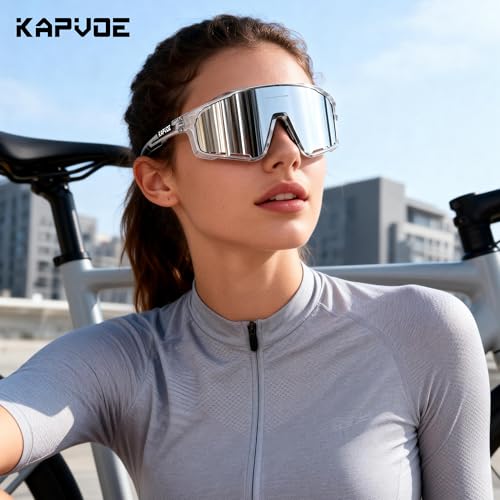 KAPVOE Polarized Cycling Glasses Men Women Mountain Bike Glasses MTB Riding TR90 Sport Sunglasses Running Bicycle K76