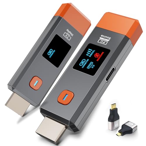 Wireless HDMI Transmitter and Receiver 328ft/100m Extender 4K Decode Input 1080P Output Plug&Play Portable 2.4G/5.8G for V...