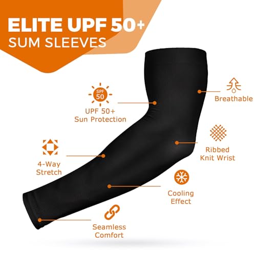 AURUZA 5 Pairs Arm Sleeves for Men & Women, Compression Cooling Tattoo Sleeve Cover Up for Women,UV Sun Protection