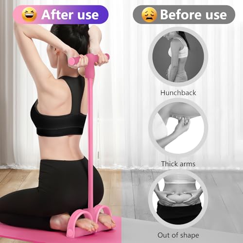 21 Fitness Resistance Bands-4 Tube Pedal Ankle Puller,Upgraded Stretch Bands for Exercise Sit Up Exercise Equipment,Multif...
