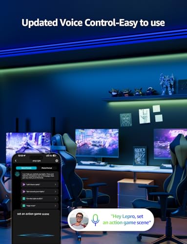 Lepro SE1 AI Smart LED Strip Lights - 49.2ft RGB Color Changing Light Strips with APP Control, AI Generated Lighting, Musi...
